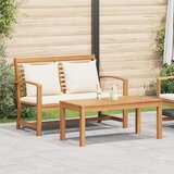 vidaXL Vrtna sedežna garnitura 2 pcs Rjava Trden tikov les | Shoptok.si