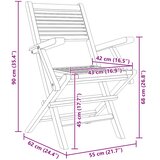  Sklopive vrtne stolice 2 kom 55x62x90 cm od masivne tikovine | shoptok.hr