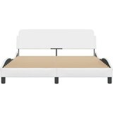 vidaXL Posteljni okvir z vzglavjem bel 160x200 cm umetno usnje | Shoptok.si