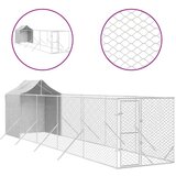 vidaXL Vanjski kavez za pse s krovom srebrni 2x10x2 5m pocinčani čelik | shoptok.hr
