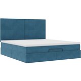 vidaXL Otomanski posteljni okvir z vzmetnicami moder 180x200cm žamet | Shoptok.si