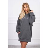 Kesi Insulated sweatshirt with embroidered oversize graphite inscription Cene