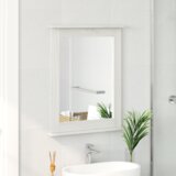 vidaXL Ogledalo s ogledalom Bijela 55.5 x 5 x 70 cm Masivna borovina | shoptok.hr