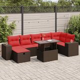  8-dijelni set vrtnih sofa od poliratana s jastucima crni bagrem | shoptok.hr