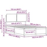 vidaXL Posteljni okvir z oblazinjenim vzglavjem Črna 120 x 200 cm, (5000100483) | Shoptok.si