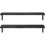  Zidne police 2 kom 100 x 30 cm crne nehrđajući čelik | shoptok.hr