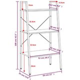  Samostojeće police s 3 razine tamnosmeđe i crne 56x35x108 cm | shoptok.hr