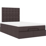 vidaXL Otomanski posteljni okvir z vzmetnico rjav 120x200 cm blago, (21612052) | Shoptok.si