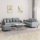  3-dijelni set sofa s jastucima svjetlosivi od tkanine | shoptok.hr