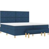 Box Spring Krevet s Madracem &amp Klupom Plavi 200x200 cm Tkanina | shoptok.hr