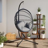 The Living Store Stojalo za viseči stol črno jeklo - Stojalo Za Viseči Jajčasti Stol, (21485355) | Shoptok.si