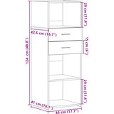  Visoka komoda boja hrasta 45 x 42,5 x 124 cm konstruirano drvo | shoptok.hr