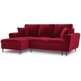 Cosmopolitan Design Crvena baršunasti sklopiva/s prostorom za odlaganje kutna garnitura (s lijevim kutom/s ležaljkom) Kyoto – | shoptok.hr