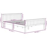  Za krevet od masivne borovine sivi 160 x 200 cm | shoptok.hr