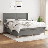 The Living Store Box spring postelja z vzmetnico temno siva 160x200 cm blago - Box Spring Postelja, (21499436) Cene