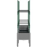  Vrtna sadilica s rešetkom svjetlosiva 160 x 40 x 142 5 cm PP | shoptok.hr