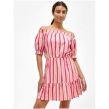 Orsay Pink striped linen dress with exposed shoulders - Women | shoptok.hr