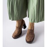 Gemre Brown pumps with a leather insole on a block heel Vinceza | Shoptok.si