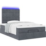 vidaXL Otomanski posteljni okvir z vzmetnicami siv 120x200cm žamet | Shoptok.si