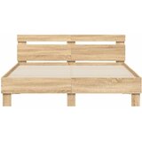  Okvir za krevet s uzglavljem i LED boja hrasta 140x200 cm | shoptok.hr