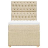  Krevet s oprugama i madracem krem 90 x 190 cm od tkanine | shoptok.hr