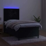  Box spring s madracem LED crni 90x190 cm baršun | shoptok.hr