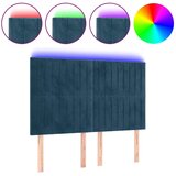  LED uzglavlje tamnoplavo 144x5x118/128 cm baršunasto | shoptok.hr