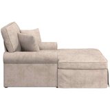  Ležaljka s suknjom s jastukom Bež 157 x 91 x 91 cm ARES | shoptok.hr