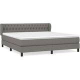  Box spring postelja z vzmetnico temno siva 180x200 cm blago, (20790326) | Shoptok.si