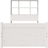 vidaXL Krevet s regalom za knjige bez madraca bijeli 90x200cm borovina | shoptok.hr