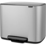 Brabantia Bo pedalni koš 3 x 11 L s 3 plastičnimi vložki - Matt Steel Fingerprint Proof | Shoptok.si