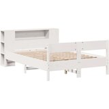 vidaXL Knjižna postelja brez vzmetnice bela 120x200 cm trdna borovina | Shoptok.si