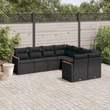 vidaXL 8-dijelni set vrtnih sofa od poliratana s jastucima crni | shoptok.hr