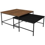 Marckeric Crni/natur stolići za kavu u setu 2 kom s pločom stola u dekoru oraha 80x80 cm Fiorenza – Cijene