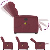 vidaXL Masažni naslanjač s funkcijo vstajanja vinsko rdeče blago | Shoptok.si