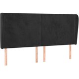  Uzglavlje s ušima crno 203x23x118/128 cm baršunasto | shoptok.hr