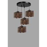 Opviq Cara ahşap 4 lü tepsili ceviz sarkıt Brown Chandelier Cene