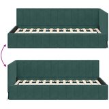  Kutni okvir kreveta Tamnozelena 100 cm x 200 cm Baršun | shoptok.hr