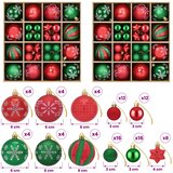  Set božićnih kuglica 88 kom. Zelena i crvena Ø 6 cm Plastika | shoptok.hr