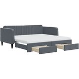  Dnevni krevet s pomoćnim ležajem i ladicama tamno sivi 90x190 cm baršun | shoptok.hr