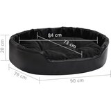 Krevet za pse crni 90 x 79 x 20 cm od pliša i umjetne kože | Eponuda.ba