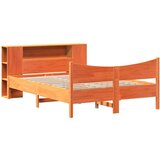 vidaXL Posteljni okvir brez vzmetnice voščeno rjav 120x190 cm borovina | Shoptok.si