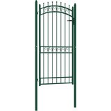vidaXL Vrata za ograjo s konicami jeklo 100x200 cm zelena | Shoptok.si