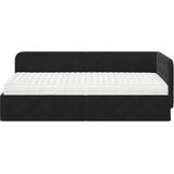 vidaXL Kotna postelja z vzmetnico z vzglavjem Črna 90 x 200 cm Žamet | Shoptok.si