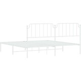 Metalni okvir za krevet s uzglavljem bijeli 193x203 cm | shoptok.hr