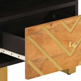 Nočna omarica 2 kosa rjava in črna cm trden mangov les, (20916676) | Shoptok.si