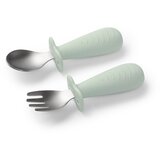 BabyOno Be Active Stainless Steel Spoon and Fork pribor za otroke Mint 12m+ 2 kos | Shoptok.si