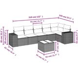  7-dijelni set vrtnih sofa od poliratana s jastucima bež | shoptok.hr