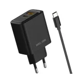 45W GAN STENSKI POLNILEC ZA TELEFONE USB-A USB-C + USB-C KABEL, (5000337812)