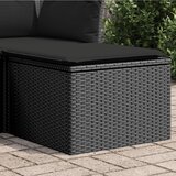 vidaXL Vrtni stolček z blazino črn 55x55x37 cm poli ratan Cene